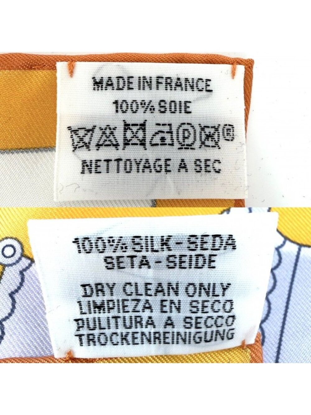 Hermes Scarf Carre 90 Tea for Two Large Silk Orange Multicolor - Picture 3 of 5